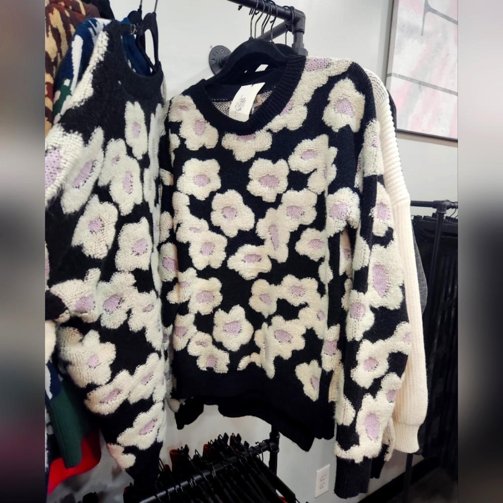 Oversized Flower Sweater